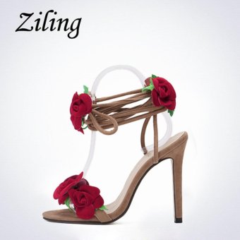 YingWei Women New Fine With Roman Cross Wind Belt Sexy BeachSandals Comfortable Roses Crossed High Heels(Apricot) - Intl May 2018 - 5 YingWei Women New Fine with Roman Cross Wind Belt Sexy BeachSandals Comfortable Roses Crossed High Heels(Apricot) - intl - 5