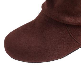 YingWei Women Winter Boots Anti-Skidding Inner Heighten Flat Bottom High Knee Long Boots Brown June 2018 - 3 YingWei Women Winter Boots Anti-Skidding Inner Heighten Flat Bottom High Knee Long Boots Brown - 3