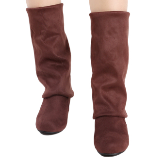 YingWei Women Winter Boots Anti-Skidding Inner Heighten Flat Bottom High Knee Long Boots Brown June 2018 - 2 YingWei Women Winter Boots Anti-Skidding Inner Heighten Flat Bottom High Knee Long Boots Brown - 2