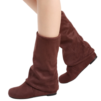 YingWei Women Winter Boots Anti-Skidding Inner Heighten Flat Bottom High Knee Long Boots Brown June 2018 - 5 YingWei Women Winter Boots Anti-Skidding Inner Heighten Flat Bottom High Knee Long Boots Brown - 5