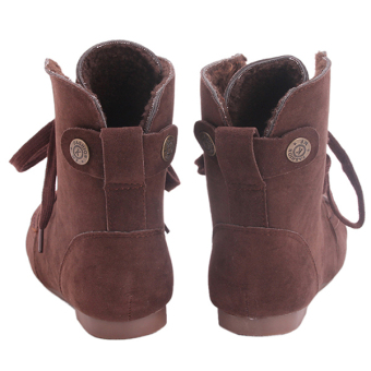 Yingwei Women Winter Cotton Flat Short Boots Brown July 2018 - 3 Yingwei Women Winter Cotton Flat Short Boots Brown - 3
