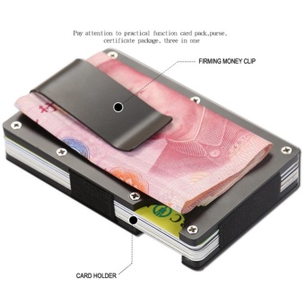 Yixiangqing Metal Mini Money Clip Brand Fashion Black White Credit Card ID Holder With RFID Anti-chief Wallet Black - Intl June 2018 - 3 Yixiangqing Metal Mini Money Clip Brand Fashion Black White Credit Card ID Holder With RFID Anti-chief Wallet Black - intl - 3