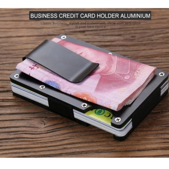 Yixiangqing Metal Mini Money Clip Brand Fashion Black White Credit Card ID Holder With RFID Anti-chief Wallet Black - Intl June 2018 - 2 Yixiangqing Metal Mini Money Clip Brand Fashion Black White Credit Card ID Holder With RFID Anti-chief Wallet Black - intl - 2