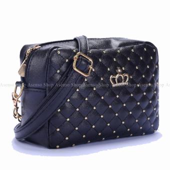 Yogodins Women's Black Crown Brooch Design Chain Strap MessengerBag June 2018 - 2 Yogodins Women's Black Crown Brooch Design Chain Strap MessengerBag - 2