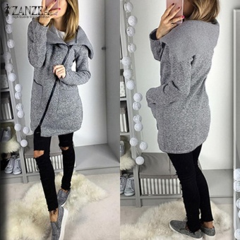 ZANZEA Women Long Hoodies Sweatshirts Loose Casual Long Sleeve Zipper Solid Hooded Outwear Tops Female Fleece Jacket Coats (Grey) - Intl April 2018 - 2 ZANZEA Women Long Hoodies Sweatshirts Loose Casual Long Sleeve Zipper Solid Hooded Outwear Tops Female Fleece Jacket Coats (Grey) - intl - 2