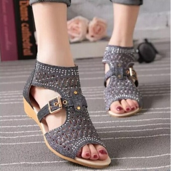 ZH Ms. Hollow High Back Zip Sandals (Black) - Intl July 2018 - 2 ZH Ms. Hollow High Back Zip Sandals (Black) - intl - 2
