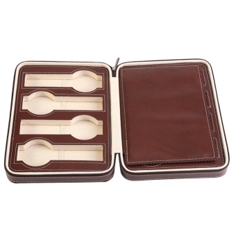 1Pc 8 Grids Watch Display Storage Box Zippered Travel Collector Case Organizer (Coffee) - Intl June 2018 - 2 1Pc 8 Grids Watch Display Storage Box Zippered Travel Collector Case Organizer (Coffee) - intl - 2