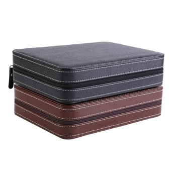 1Pc 8 Grids Watch Display Storage Box Zippered Travel Collector Case Organizer (Coffee) - Intl June 2018 - 3 1Pc 8 Grids Watch Display Storage Box Zippered Travel Collector Case Organizer (Coffee) - intl - 3