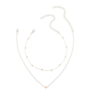 2017 Fashion Heart Love Double Layer Choker Necklace Gold Silver Beads Chain Women's Charming Jewelry Gift Gold - Intl July 2018 - 4 2017 Fashion Heart Love Double Layer Choker Necklace Gold Silver Beads Chain Women's Charming Jewelry Gift Gold - intl - 4