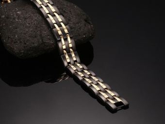 4 In 1 Bio Magnetic Bracelet Black Color IPG Gold Plated PowerSports Bracelets For Men Energy Bangles Hand Chain 10114 - Intl June 2018 - 5 4 In 1 Bio Magnetic Bracelet Black Color IPG Gold Plated PowerSports Bracelets For Men Energy Bangles Hand Chain 10114 - intl - 5