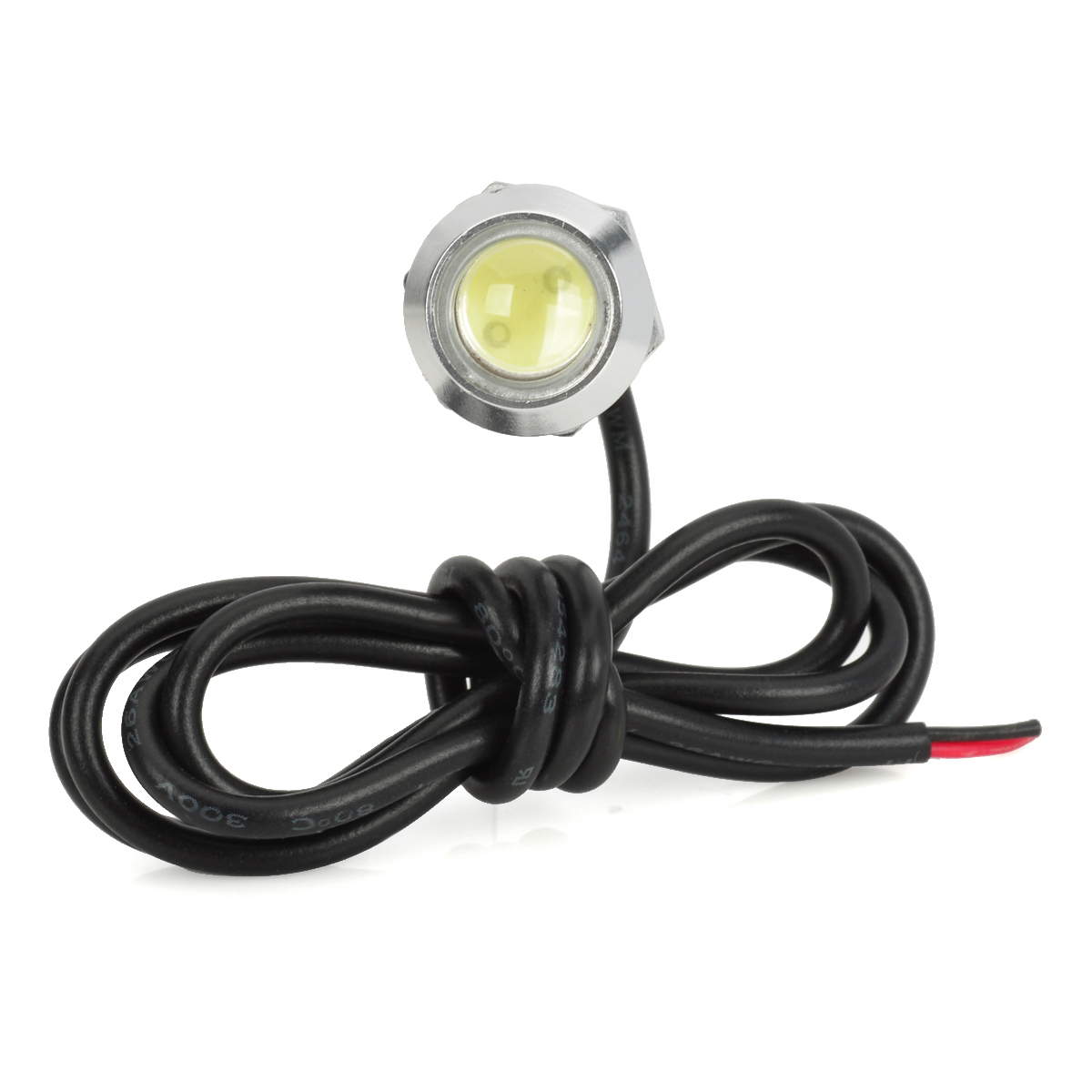 BUYINCOINS 10W 23mm LED Eagle Eye Light Car Auto DRL DaytimeRunning Strobe Lamp 12V Silver&White.