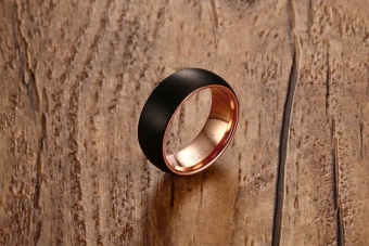 8MM Matte Finished Rose Gold Black Tungsten Carbide Wedding Ringsfor Men - Intl June 2018 - 4 8MM Matte Finished Rose Gold Black Tungsten Carbide Wedding Ringsfor Men - intl - 4