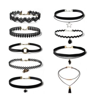 9 Pcs/Set Lace Choker Necklaces Collar Gothic Necklace For Women - Intl June 2018 - 2 9 Pcs/Set Lace Choker Necklaces Collar Gothic Necklace for Women - intl - 2