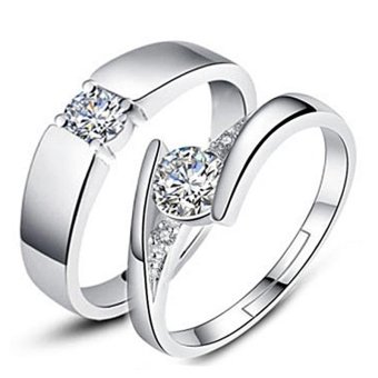 Adjustable Couple Rings 925 Silver Romentic Lover Ring Jewelry E009 - Intl June 2018 - 3 Adjustable Couple Rings 925 Silver Romentic Lover Ring Jewelry E009 - intl - 3