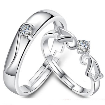 Adjustable Couple Rings 925 Silver Romentic Lover Ring Jewelry E009 - Intl June 2018 - 5 Adjustable Couple Rings 925 Silver Romentic Lover Ring Jewelry E009 - intl - 5