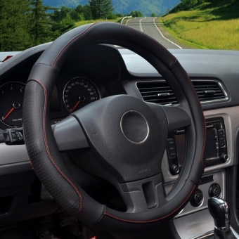 Auto Steering Wheel Covers,Diameter 15 Inch,PU Leather,for Full Seasons,black-Size M-intl July 2018 - 3 Auto Steering Wheel Covers,Diameter 15 inch,PU Leather,for Full Seasons,black-Size M-intl - 3