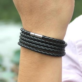 Black New Fashion 5 Layer Leather Bracelets Charm Bangle Handmade Round Rope Turn Buckle Bracelet For Women Men Low Price - Intl June 2018 - 2 Black New Fashion 5 layer Leather Bracelets charm Bangle Handmade Round Rope Turn Buckle Bracelet For Women Men Low Price - intl - 2