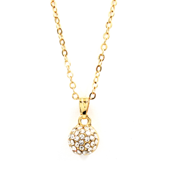 Bling Bling Round Earrings And Necklace Jewelry Set (Gold) June 2018 - 3 Bling Bling Round Earrings and Necklace Jewelry Set (Gold) - 3