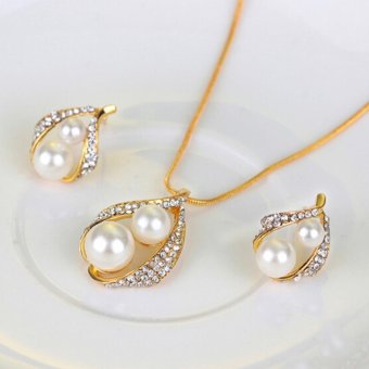 Bridal Wedding Party Jewelry Set Crystal Pearl Necklace EarringsRing - Intl June 2018 - 3 Bridal Wedding Party Jewelry Set Crystal Pearl Necklace EarringsRing - intl - 3