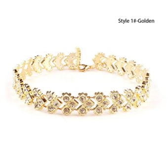 BUYINCOINS Women Boho Gold Choker Collar Rhinestone Crystal PendantChain Necklace Jewelry Gold - Intl June 2018 - 5 BUYINCOINS Women Boho Gold Choker Collar Rhinestone Crystal PendantChain Necklace Jewelry Gold - intl - 5