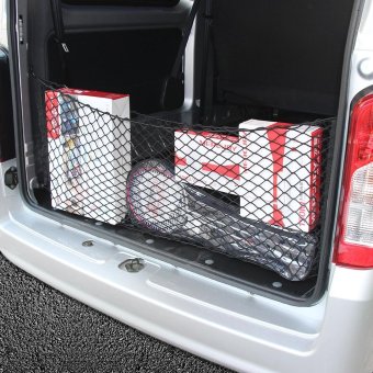 Car Trunk SUV Rear Cargo Organizer Storage Elastic Mesh Net Holder4 Hooks Black - Intl June 2018 - 3 Car Trunk SUV Rear Cargo Organizer Storage Elastic Mesh Net Holder4 Hooks Black - intl - 3