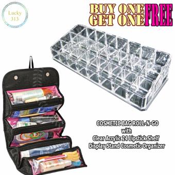 COSMETIC BAG ROLL-N-GO With Clear Lipstick Shelf Display StandCosmetic Organizer June 2018 - 2 COSMETIC BAG ROLL-N-GO With Clear Lipstick Shelf Display StandCosmetic Organizer - 2