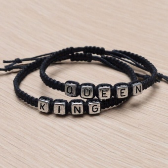 Couple Handmade Bracelets King And Queen His Hers Charm Bracelet Bangle Gift - Intl June 2018 - 2 Couple Handmade Bracelets King And Queen His Hers Charm Bracelet Bangle Gift - intl - 2