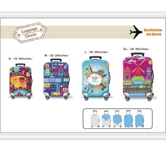 (Cover Only) Elite Luggage Cover / Suitcase Cover ( Stamp ) -medium June 2018 - 3 (Cover only) Elite Luggage Cover / Suitcase Cover ( Stamp ) -medium - 3
