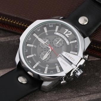 Curren Leather Strap Unisex Watch 8176 (Black/Silver/Black) June 2018 - 2 Curren Leather Strap Unisex Watch 8176 (Black/Silver/Black) - 2