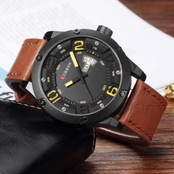 Curren Leather Strap Unisex Watch 8251 (Orange/Black/Yellow) June 2018 - 2 Curren Leather Strap Unisex Watch 8251 (Orange/Black/Yellow) - 2