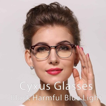 Cyxus Blue Light Filter Semi-Rimless Computer Glasses Anti Eyestrain UV Blocking Dark Brown Gaming Eyewear - Intl June 2018 - 3 Cyxus Blue Light Filter Semi-Rimless Computer Glasses Anti Eyestrain UV Blocking Dark Brown Gaming Eyewear - intl - 3