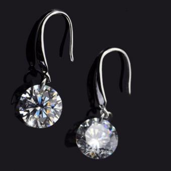 Elegant Ladies Silver Plated CZ Drop Earrings Cubic Zirconia 8mm June 2018 - 5 Elegant Ladies Silver Plated CZ Drop Earrings Cubic Zirconia 8mm - 5
