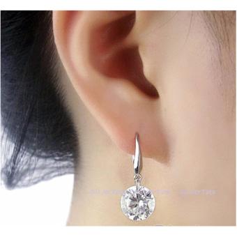 Elegant Ladies Silver Plated CZ Drop Earrings Cubic Zirconia 8mm June 2018 - 4 Elegant Ladies Silver Plated CZ Drop Earrings Cubic Zirconia 8mm - 4