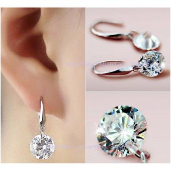 Elegant Ladies Silver Plated CZ Drop Earrings Cubic Zirconia 8mm June 2018 - 3 Elegant Ladies Silver Plated CZ Drop Earrings Cubic Zirconia 8mm - 3