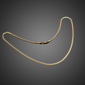 Fashion Simple Design Gold Plated Flat Curb Chain Necklace For Men Women June 2018 - 4 Fashion Simple Design Gold Plated Flat Curb Chain Necklace for Men Women - 4