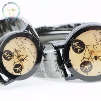 Fashion Watch Stainless Steel Bracelet For Couple (Gold BG) June 2018 - 5 Fashion Watch Stainless Steel Bracelet for Couple (Gold BG) - 5