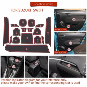 Gate Slot Pad For SUZUKI Swift SPORT Swift 1.2 Accessories,3DRubber Car Mat 16pcs RED - Intl June 2018 - 5 Gate slot pad For SUZUKI swift SPORT swift 1.2 Accessories,3DRubber Car Mat 16pcs RED - intl - 5