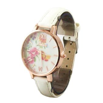 Geneva Floral Leather Watch With White Charm Bracelet And Heartbeat Bangle 002-White June 2018 - 5 Geneva Floral Leather Watch with White Charm Bracelet and Heartbeat Bangle 002-White - 5