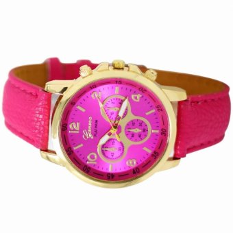 Geneva Sophie Hot Pink Leather Strap Watch June 2018 - 2 Geneva Sophie Hot Pink Leather Strap Watch - 2