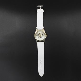 Geneva Women's Casual Watch Cat White Leather Strap GE007Q June 2018 - 2 Geneva Women's Casual Watch Cat White Leather Strap GE007Q - 2
