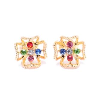 Glamorosa Dogwood Flower In Multi Gem Stud Earrings (Gold) Buy 1Take 1 June 2018 - 2 Glamorosa Dogwood Flower in Multi Gem Stud Earrings (Gold) Buy 1Take 1 - 2