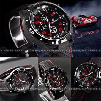 GT Men's Sports Racing Chronograph Style White Rim Black Silicone Strap Watch June 2018 - 2 GT Men's Sports Racing Chronograph Style White Rim Black Silicone Strap Watch - 2