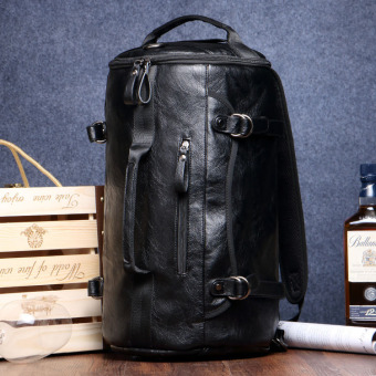 Large Capacity Travel Bag Pu Leather Drum Backpack MenMultifunction Bags Bucket Shoulder Bag Combined Duffle Bag - Intl June 2018 - 2 Large Capacity Travel Bag Pu Leather Drum Backpack MenMultifunction Bags Bucket Shoulder Bag Combined Duffle Bag - intl - 2