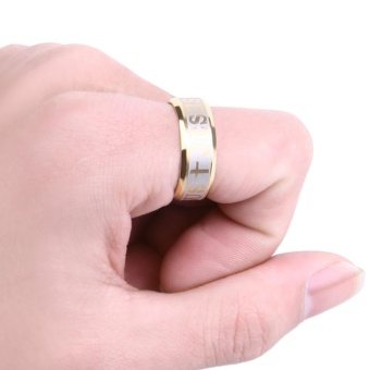 Letter Cross Embellishment Stainless Steel Rings For Men - Intl July 2018 - 5 Letter Cross Embellishment Stainless Steel Rings for Men - intl - 5
