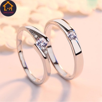 LOVE&HOME JZ-01 Zircon Diamond Lover Couple Rings (Silver) June 2018 - 2 LOVE&HOME JZ-01 Zircon Diamond Lover Couple Rings (Silver) - 2