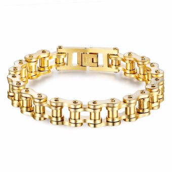 Men's Punk Cool Stainless Steel Bracelets Motorcycle Bicycle ChainBracelets Bangles(Black+Silver) - Intl June 2018 - 3 Men's Punk Cool Stainless Steel Bracelets Motorcycle Bicycle ChainBracelets Bangles(Black+Silver) - intl - 3