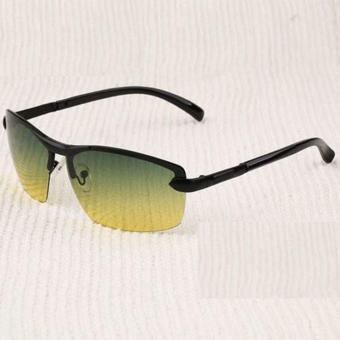 Mens Sunglasses Day And Night Driving Sun Glasses For Men Metal Frame Rimless Polarized Brand Vintage Vision Goggles Male Oculos - Intl July 2018 - 2 Mens Sunglasses Day and Night Driving Sun Glasses for Men Metal Frame Rimless Polarized Brand Vintage Vision Goggles Male Oculos - Intl - 2