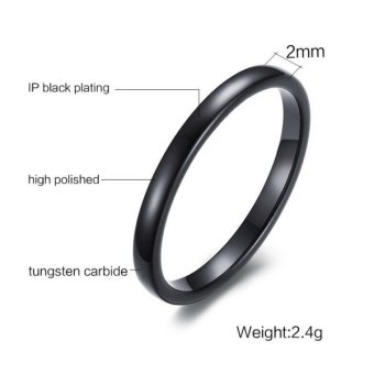 Mens Womens Tungsten Steel Ring 2mm Comfort Fit Band Black June 2018 - 2 Mens Womens Tungsten Steel Ring 2mm Comfort Fit Band Black - 2