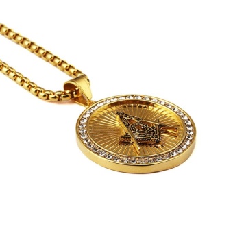 New Iced Out Gold Plated Freemason Masonic Compass G Round Pendant Free-Mason Freemasonry Hip Hop Necklace For Men/Women - Intl June 2018 - 5 New Iced Out Gold Plated Freemason Masonic Compass G Round Pendant Free-Mason Freemasonry Hip Hop Necklace for Men/Women - intl - 5