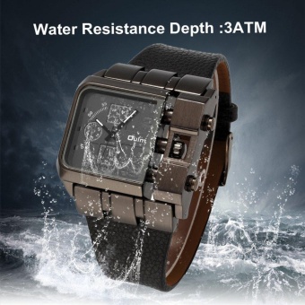 OULM Men Male Unique Leather Strap Square Alloy Case Quartz Wrist Watch Black - Intl April 2018 - 2 OULM Men Male Unique Leather Strap Square Alloy Case Quartz Wrist Watch Black - intl - 2